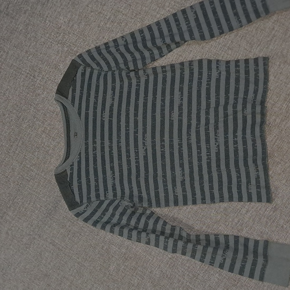Boys Striped Grey and Green Long Sleeve YSM